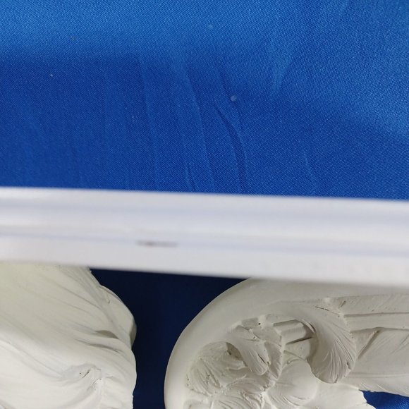 NEW Vtg PLASTER WISTFUL ANGEL CHERUB WALL SHELF Sculpture Victorian Wal… - Picture 8 of 8